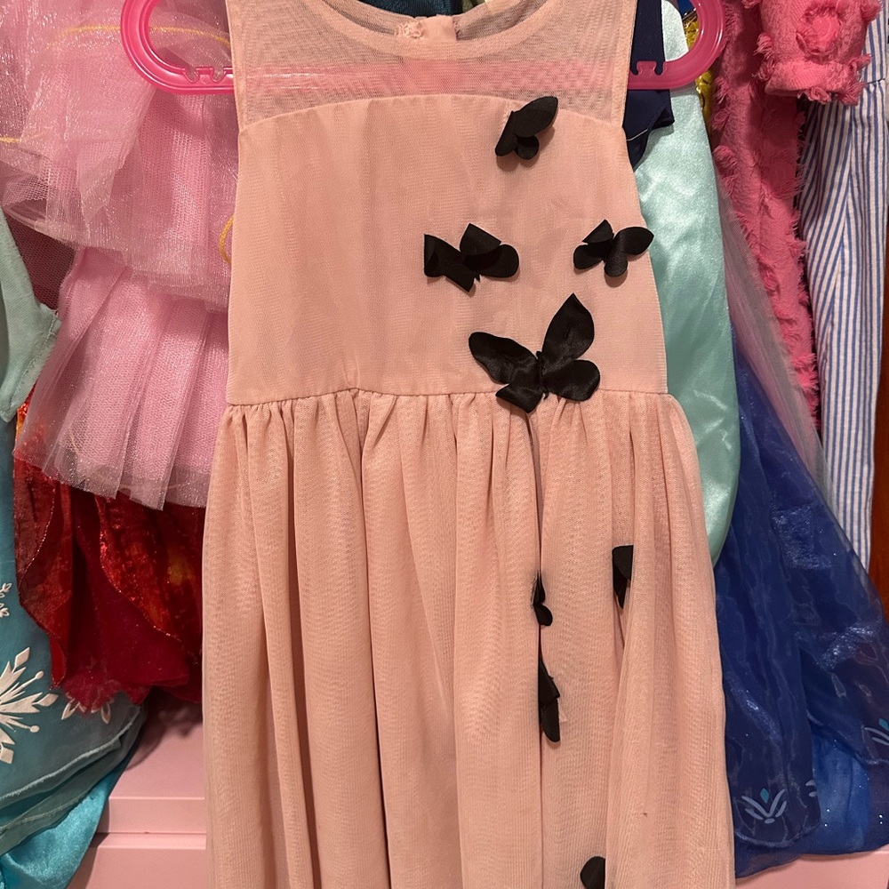 H&M Pink Dress with Black Butterfly Details